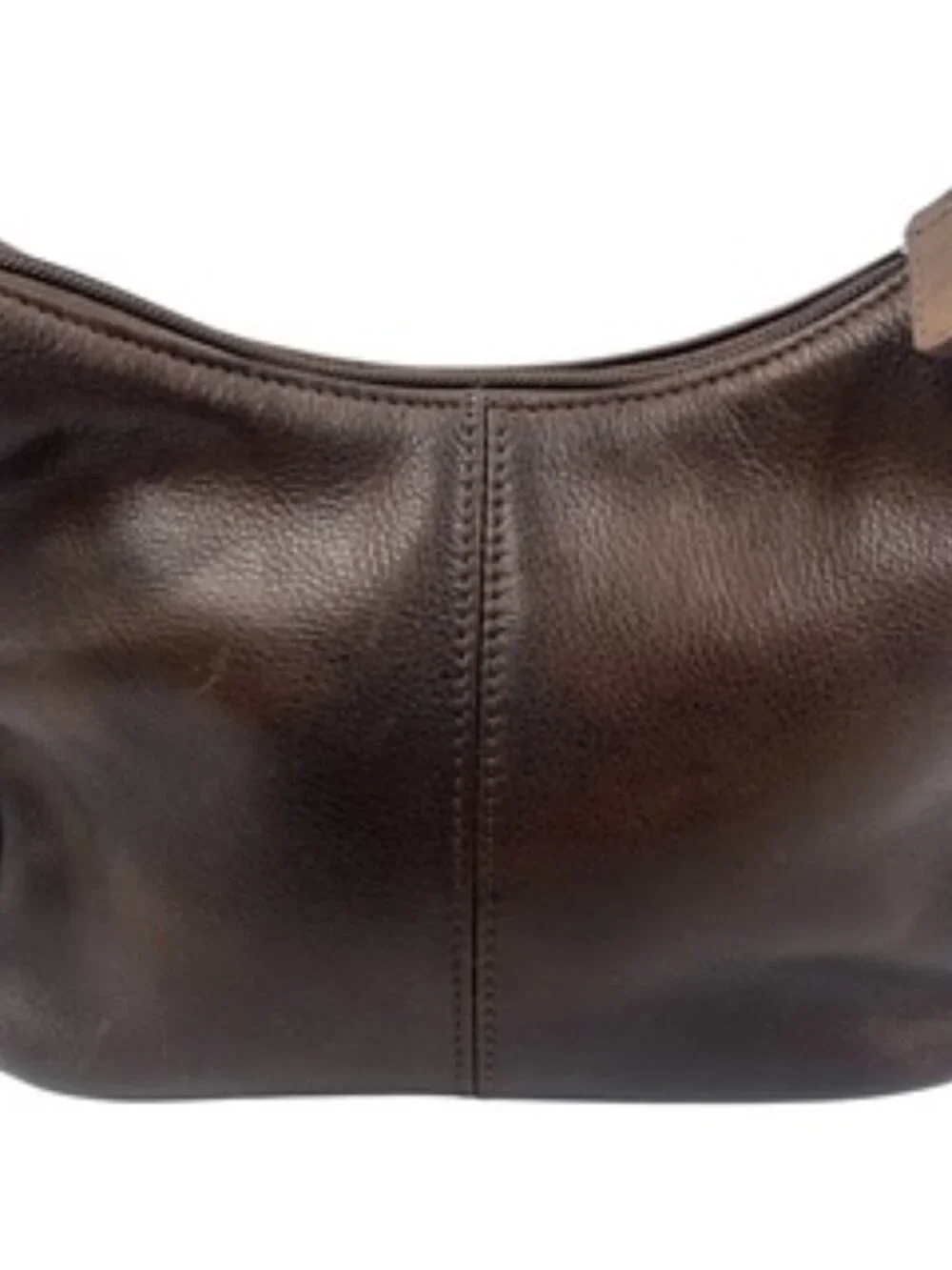 Vintage Fossil Hobo Bag Design Dark Brown Purse Leather Baguette Shoulder Bag